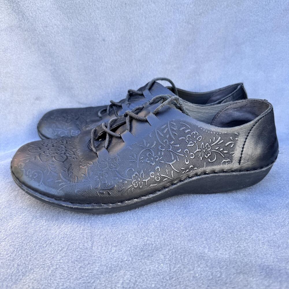 Propet Shoes Womens Size‎ 7 2E Extra Wide Black Leather Oxford Walking WCX012L